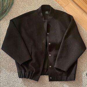 Zara Black Bomber Jacket